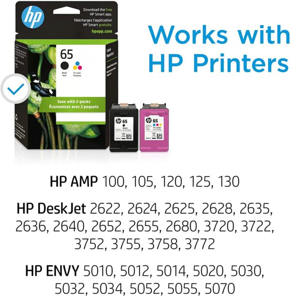 HP 65 Black & Tri-Color Ink Cartridge Set - Image 2