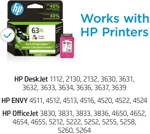 HP 63XL High-Yield Tri-Color Ink Cartridge - Image 2