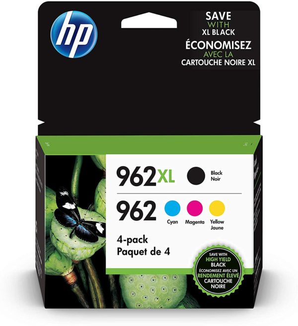 HP 962 XL Black and Standard Yield HP 962 Tri-color ink cartridge set